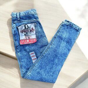 NWT Sasson Vintage Womens High Waisted Acid Wash Denim Jeans 28x29 Mom Stone 12